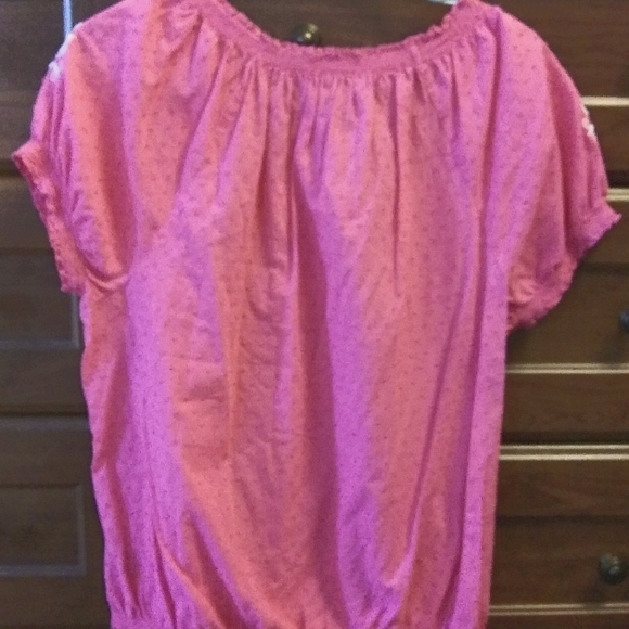 💥SALE💥2 FIR $16💥Style & Co Top Short Sleeve Elastic/Decoration L - Picture 4 of 6